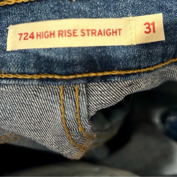 Levi's Classic Blue Straight Leg Jeans - Picture 6 of 7